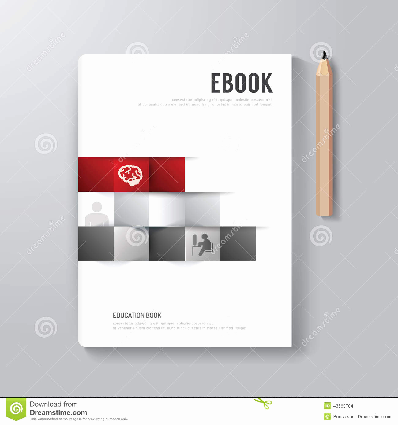 Book Cover Design Template Elegant Cover Book Digital Design Minimal Style Template Stock