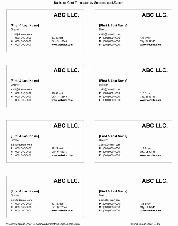 Buisness Card Templates for Word Elegant Business Card Templates for Word