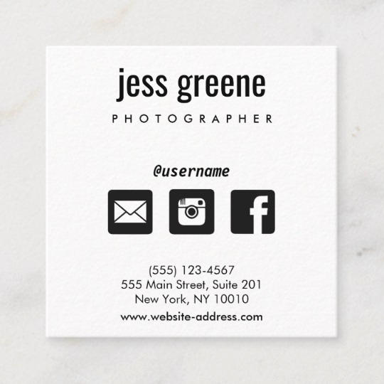 Business Card social Media Awesome Professional Black and White social Media Icons Square