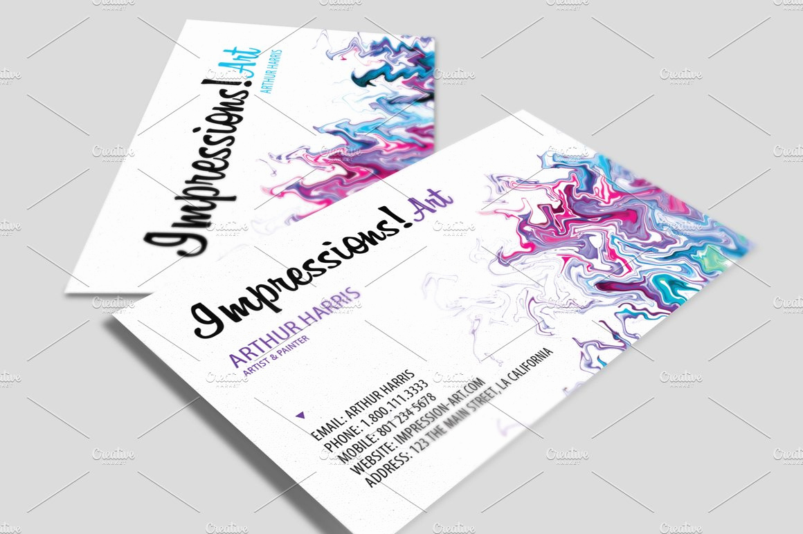 Business Cards for Artists Awesome Artistic Business Card V 2 Business Card Templates
