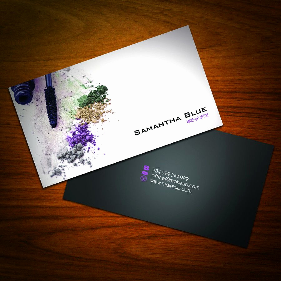 Business Cards for Artists Elegant Business Card Design for Freelance Makeup Artist