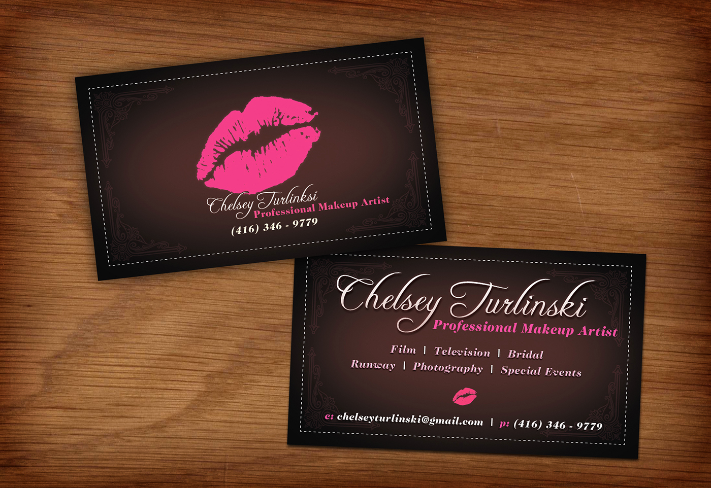 Business Cards for Artists Fresh Business Card for Makeup Artist Chelsea Turlinski On Behance