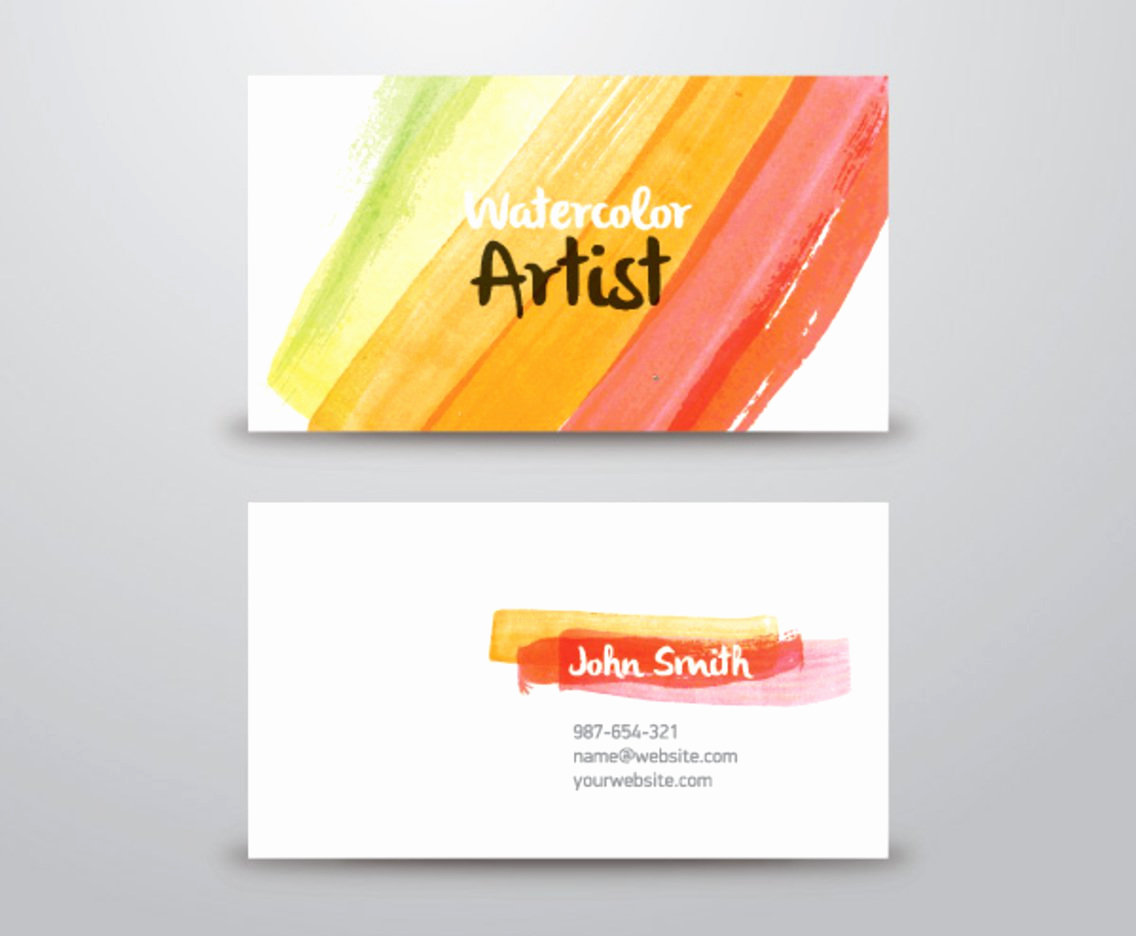 watercolor artist business card