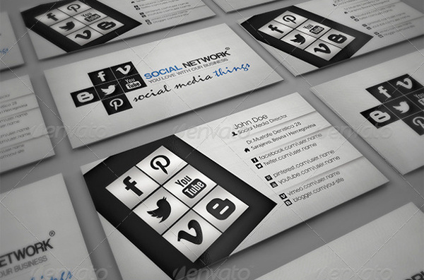 Business Cards with social Media Fresh 13 social Media Business Card Templates Psd Word Ai
