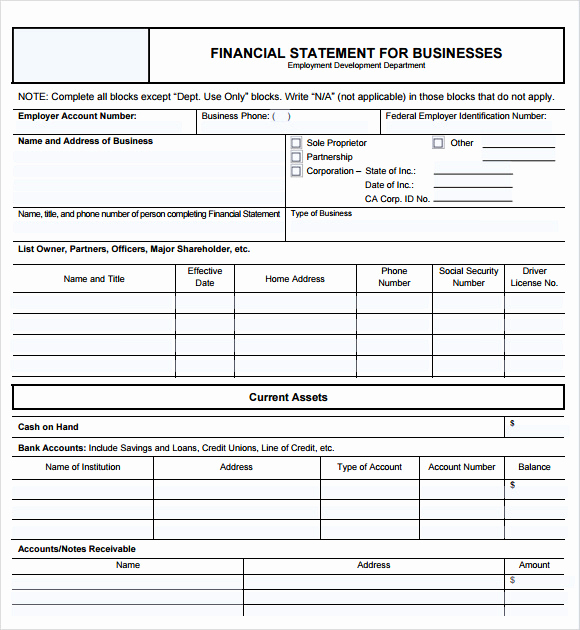 Business Financial Statement Template Awesome 11 Financial Statement Samples Word Pdf