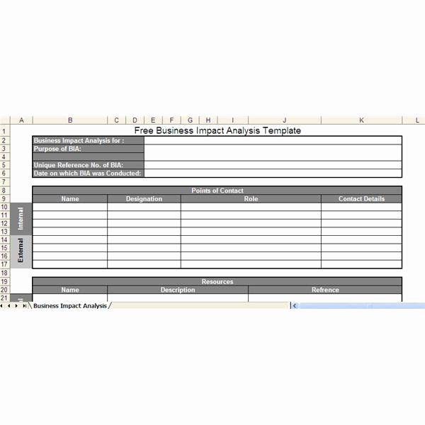 Business Impact Analysis Template Unique Business Impact Analysis Bia Template Free Excel Download