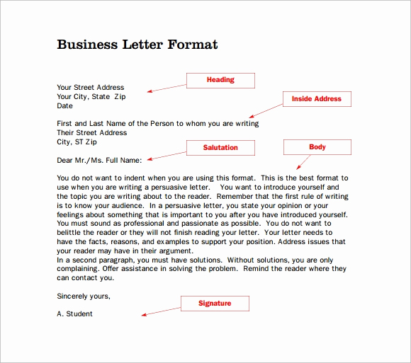 Business Letter Example for Students Beautiful 14 Proper Letter formats Free Sample Example format