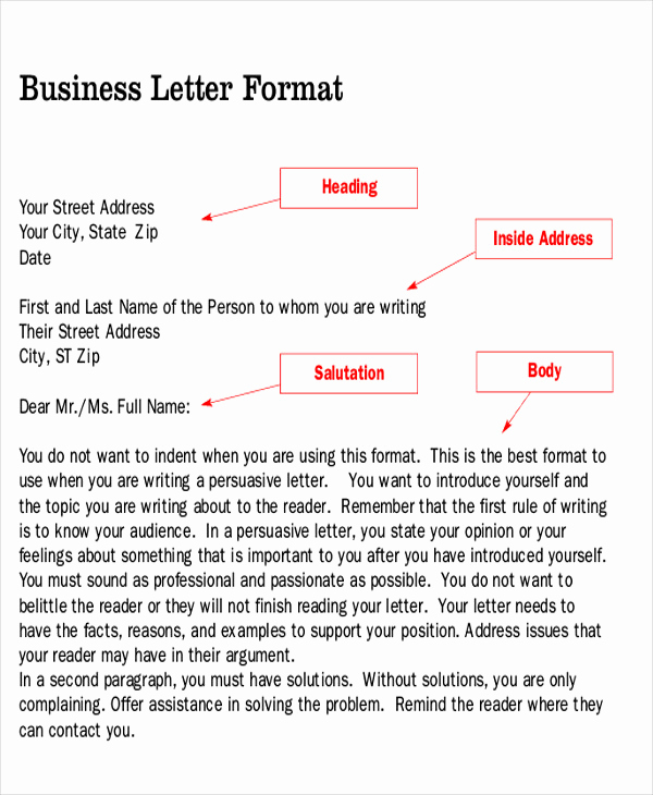Business Letter Example for Students Inspirational Sample Persuasive Business Letter 7 Examples In Word Pdf