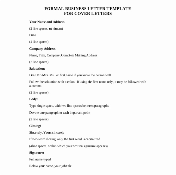 Business Letter format Example Awesome Business Letter format Templates
