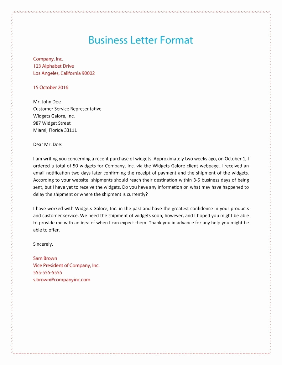 Business Letter format Example Awesome How to format A Business Letter