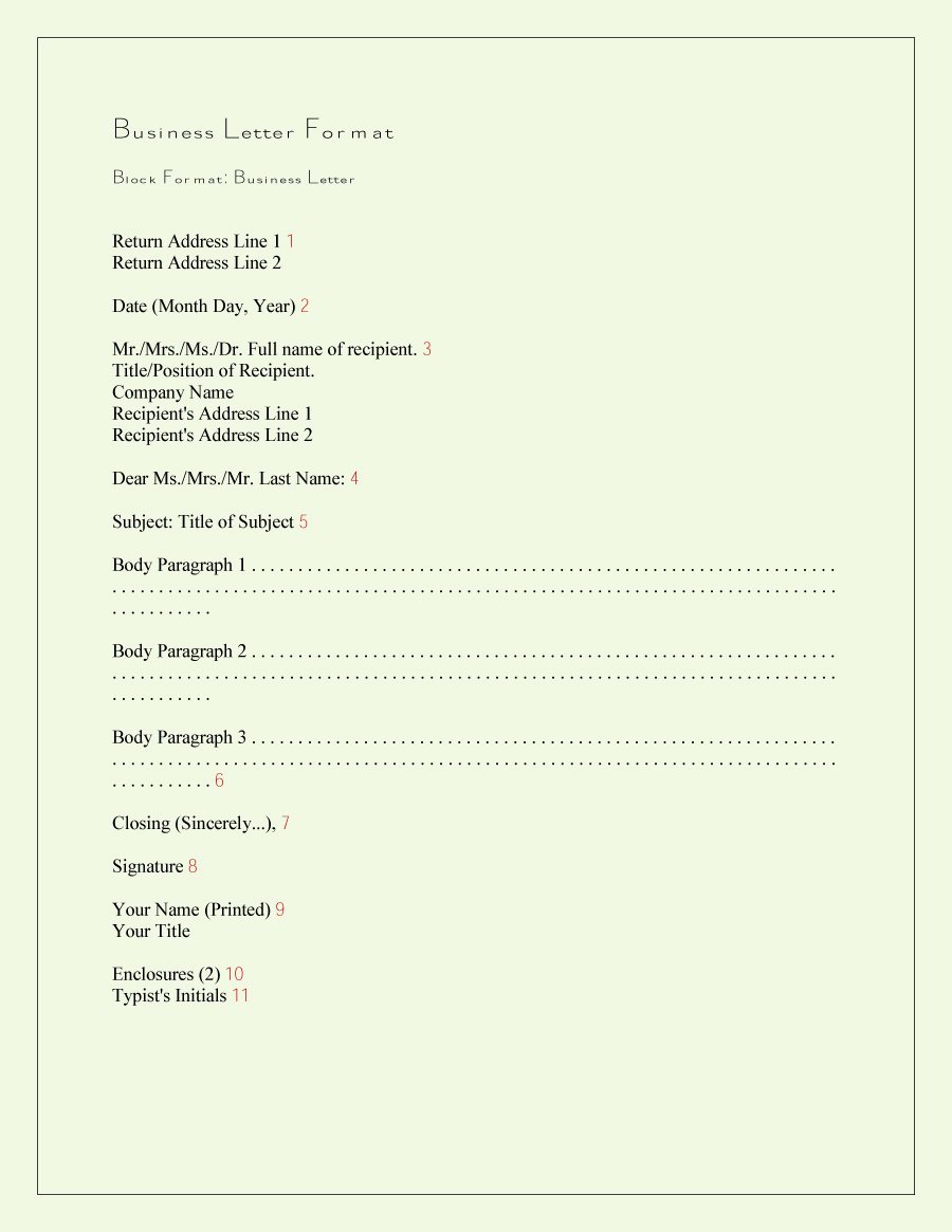 Business Letter format Example Fresh 35 formal Business Letter format Templates &amp; Examples
