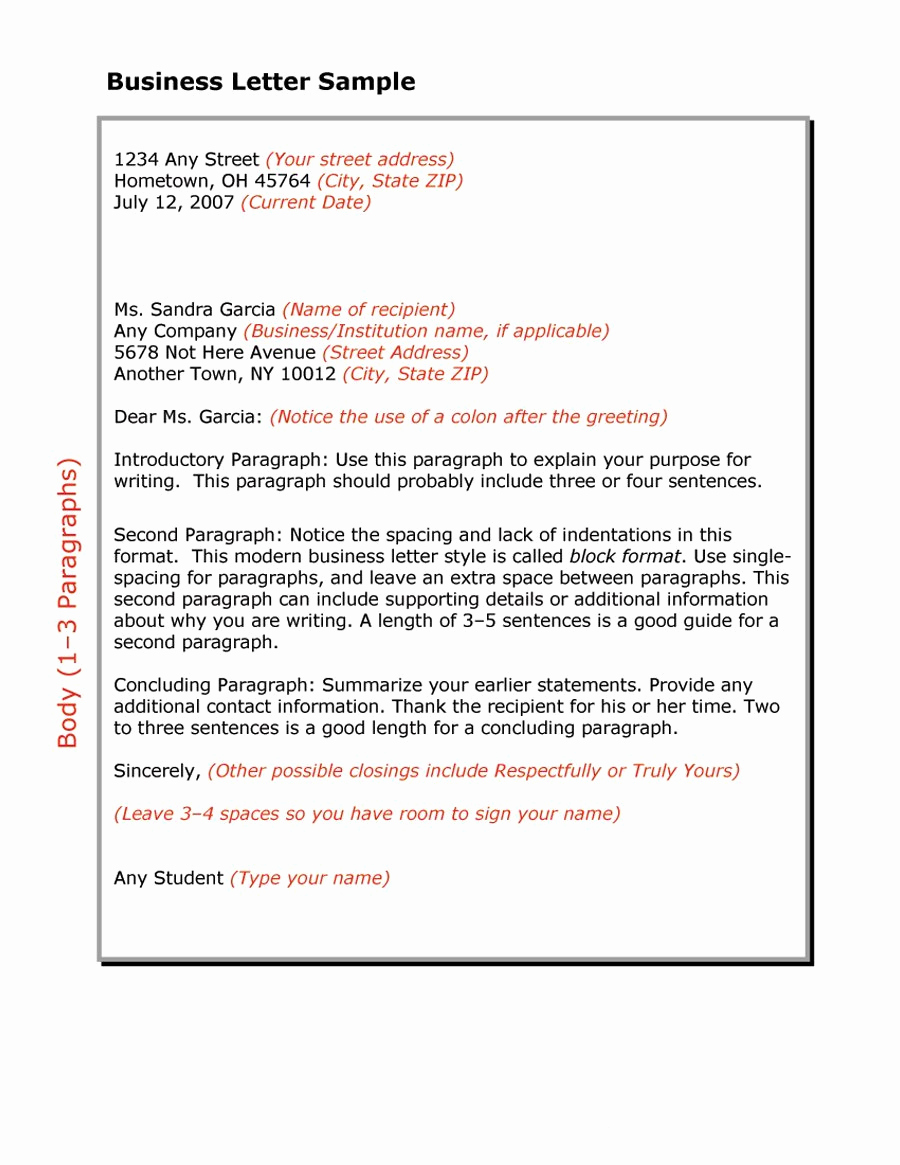 Business Letter format Example New 35 formal Business Letter format Templates &amp; Examples