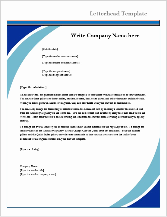 Business Letterhead Template Word Elegant Letterhead Template – Microsoft Word Templates