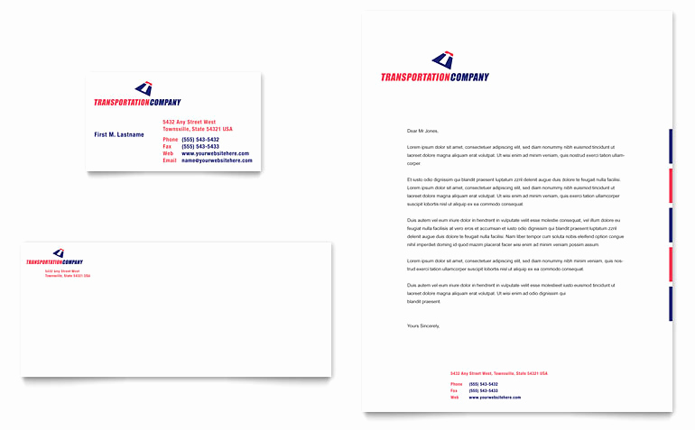 Business Letterhead Template Word New Transportation Pany Business Card &amp; Letterhead Template