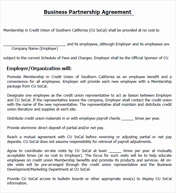 Business Partnership Agreement Template Beautiful Business Partnership Agreement 12 Download Documents In