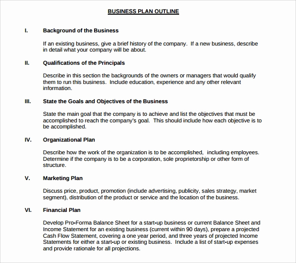 Business Plan Outline Pdf Beautiful Small Business Plan Template 9 Download Free Documents