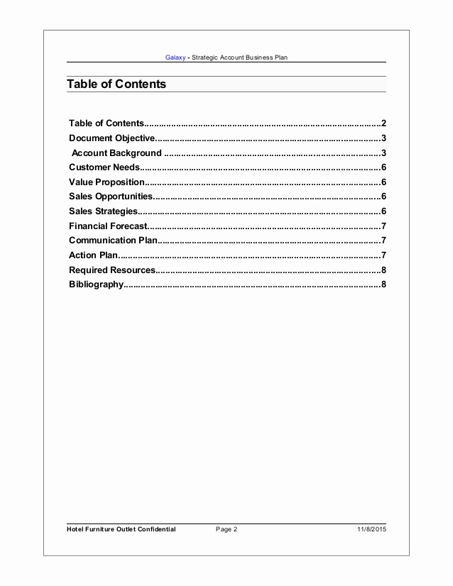 Business Plan Table Of Contents Awesome Business Plan Final Report