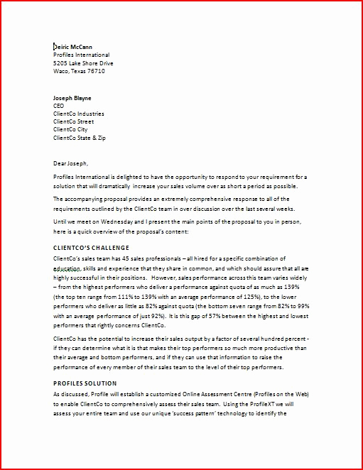 Business Proposal Sample Letter Fresh Sample Business Proposal Letter