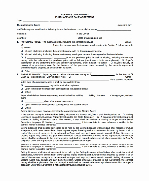 Business Sale Agreement Pdf Fresh 12 Sample Purchase and Sale Agreements