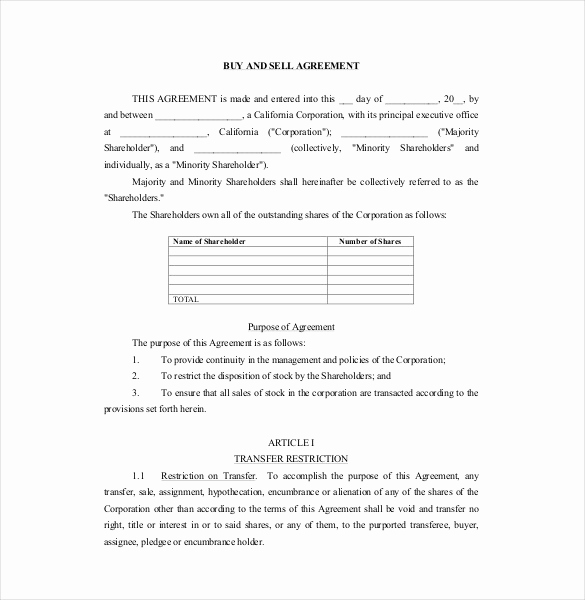 Buy Sell Agreement Template Awesome 12 Buy Sale Agreement Templates Word Pages Docs