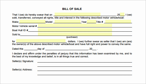 Car Bill Of Sale Pdf Elegant 8 Auto Bill Of Sale Doc Pdf