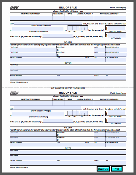 Car Bill Of Sale Pdf Lovely California Vehicle Bill Of Sale form