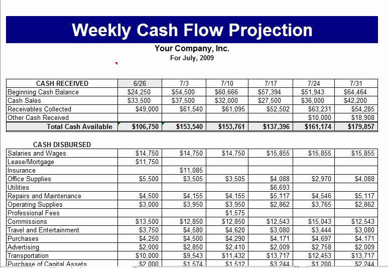 Cash Flow Template Excel New Cash Flow Template