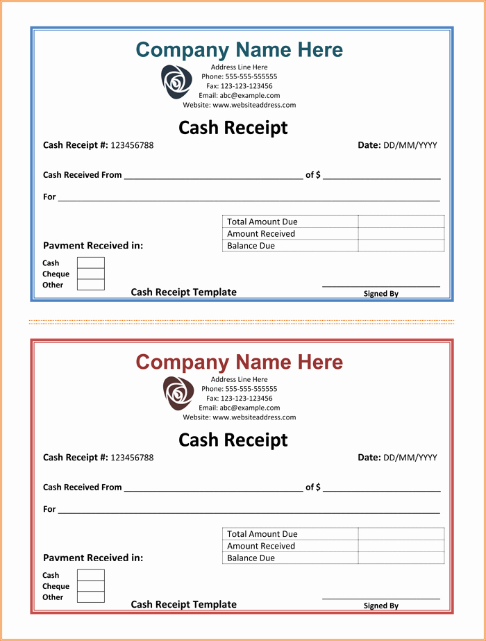 Cash Receipt Template Word Elegant 21 Free Cash Receipt Templates for Word Excel and Pdf