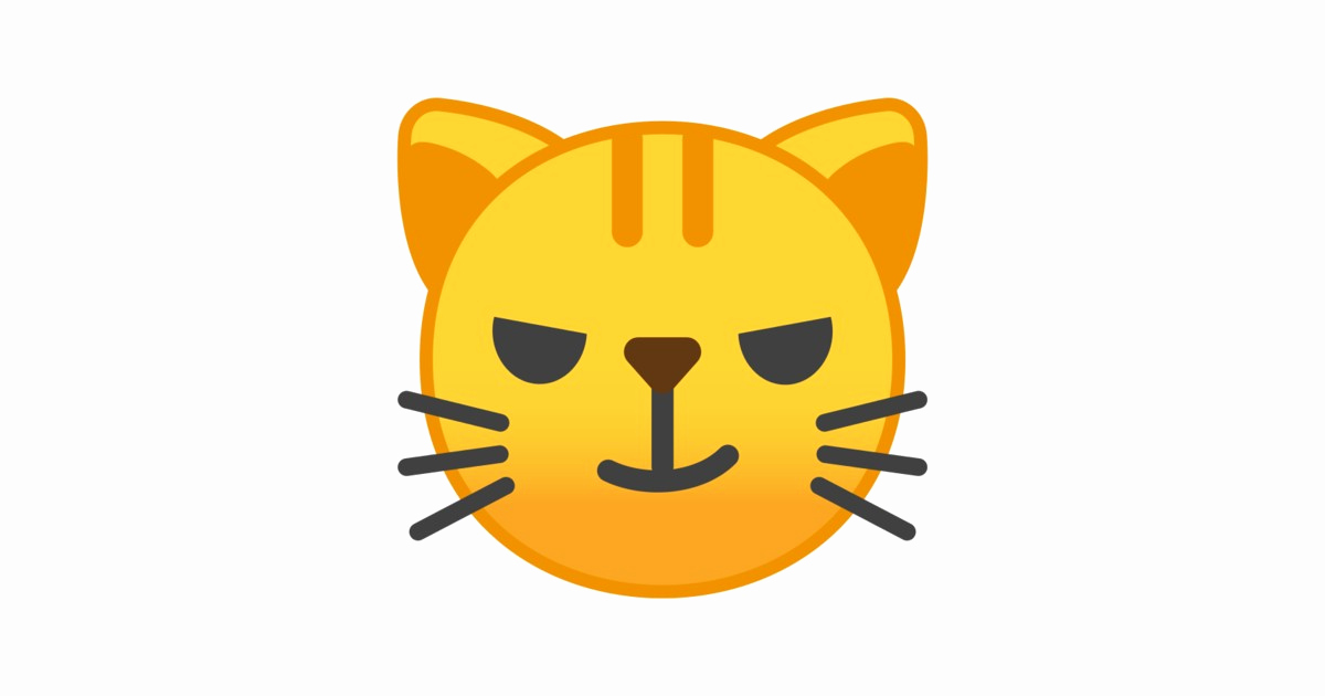 Cat Emoji Copy and Paste Elegant Cat with Wry Smile Emoji