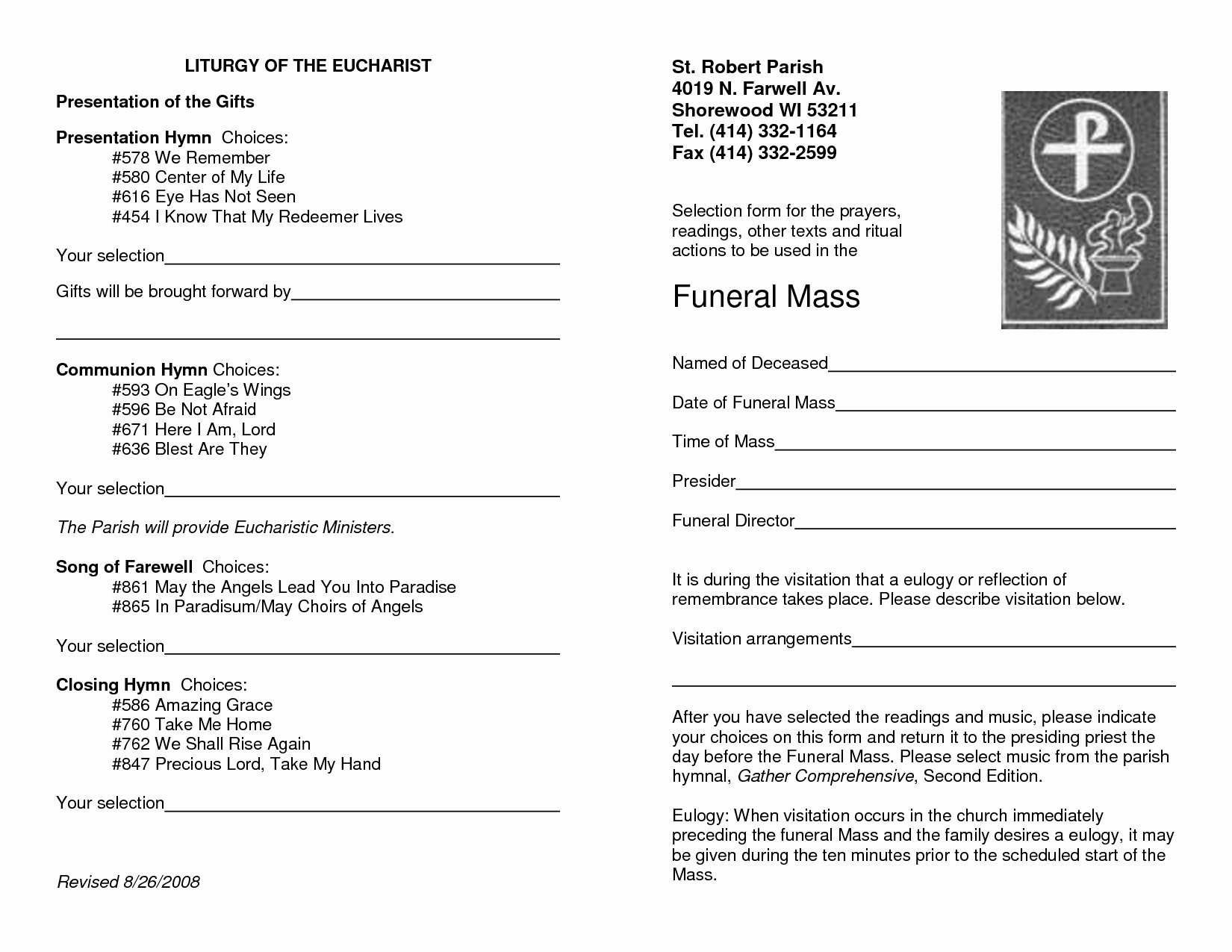 Catholic Funeral Mass Program Inspirational Introduction to Symbolism Essay