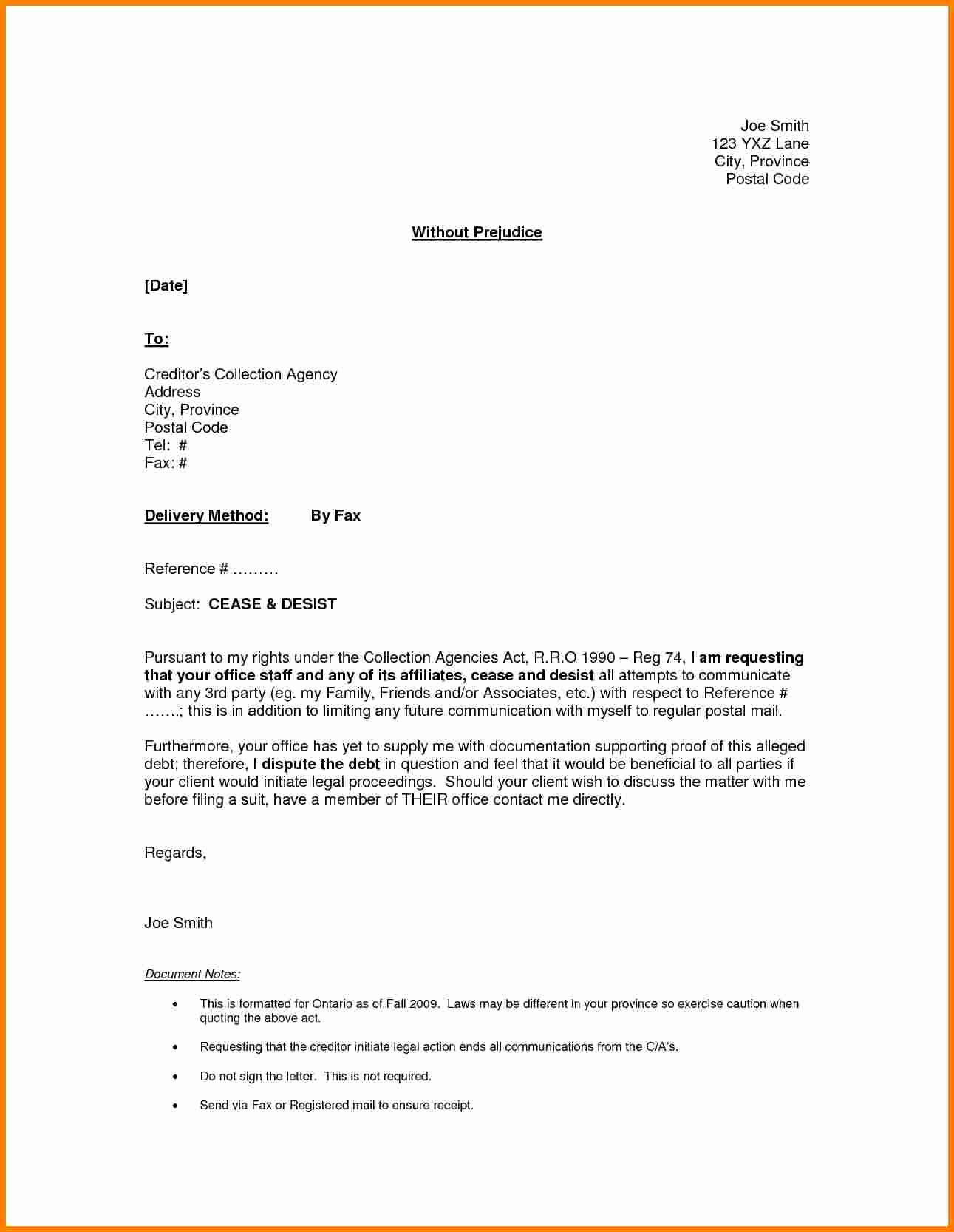 Cease and Desist Letter Sample Fresh 10 Cease and Desist Letter Template