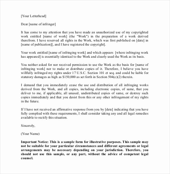 Cease and Desist Letter Sample Lovely Cease and Desist Letter Template 16 Free Sample Example