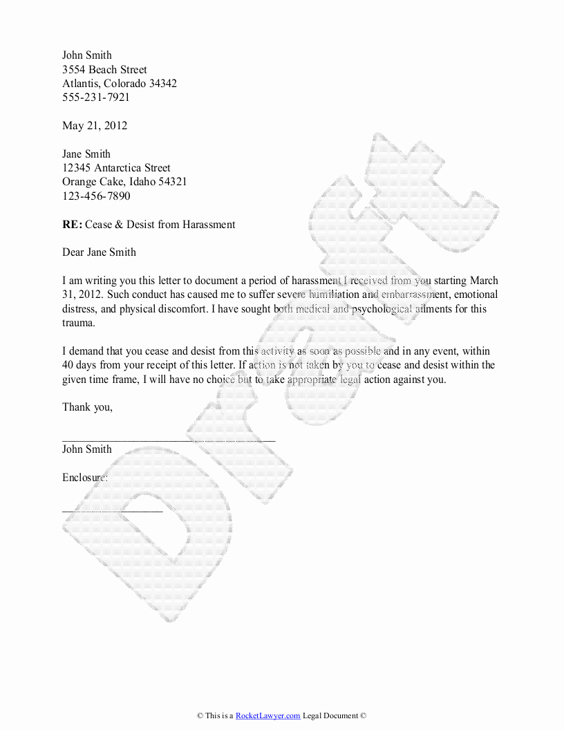 Cease and Desist Letters Sample Luxury Cease and Desist Letter Template with Sample