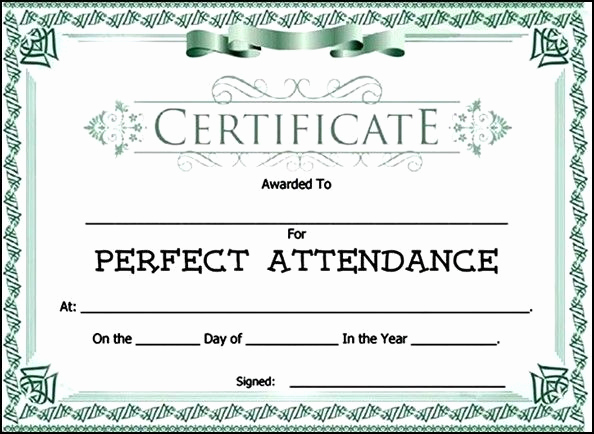 Certificate Of attendance Template Elegant attendance Award Certificate Template