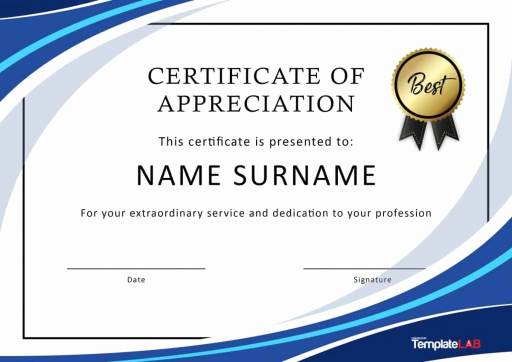 Certificate Of Recognition Template Best Of 30 Certificate Of Appreciation Template Download