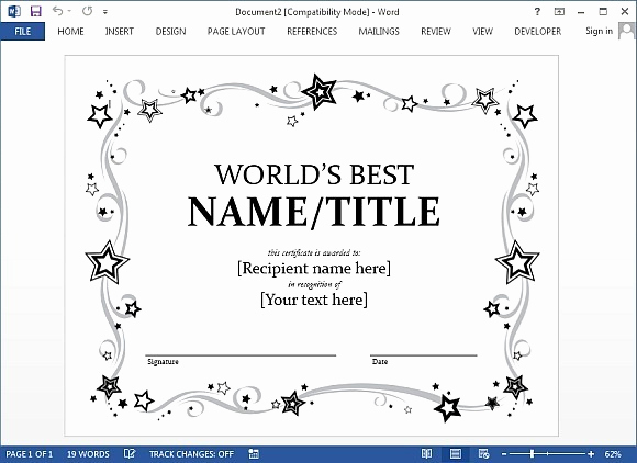 best certificate templates for word