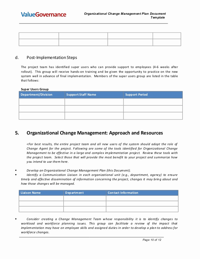 Change Management Plan Template Fresh Pm002 02 organizational Change Management Plan
