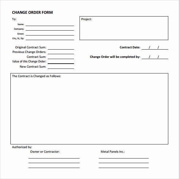 Change order form Template Beautiful 13 Change order Templates