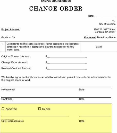 Change order form Template New Change order Templates Find Word Templates