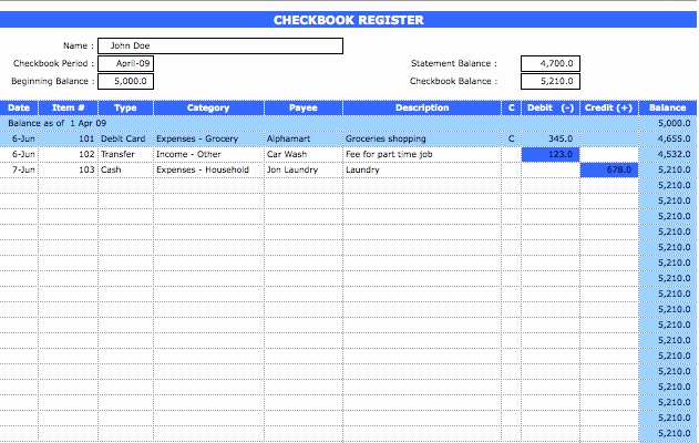 Check Register Template Excel Awesome Checkbook Register Template Excel Xls