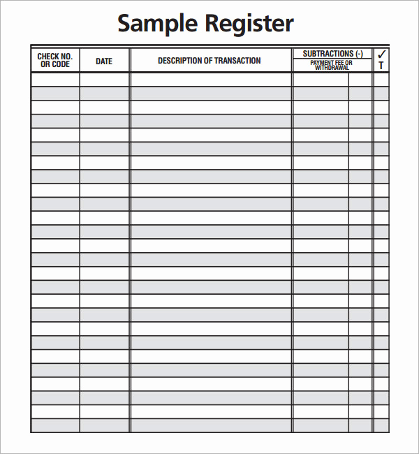 Check Register Template Excel Inspirational 6 Free Blank Business Checkbook Register Template Excel