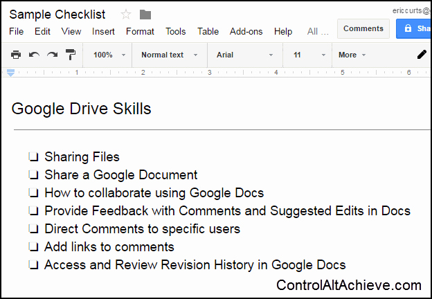 Checklist Template Google Docs Lovely Control Alt Achieve Interactive Checklists In Google Docs
