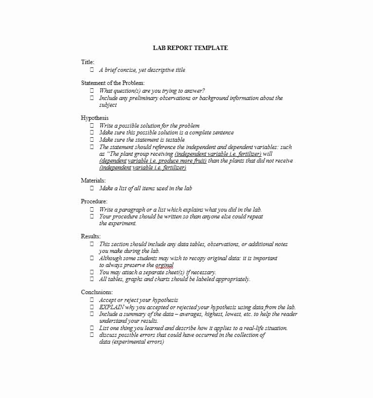Chemistry Lab Report Template Best Of 40 Lab Report Templates &amp; format Examples Template Lab