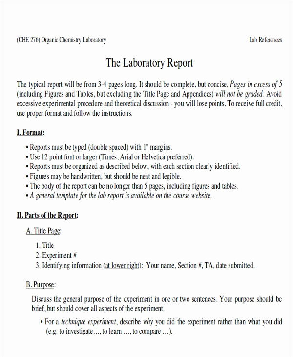 Chemistry Lab Report Template Elegant Tax Audit Report Cover Page