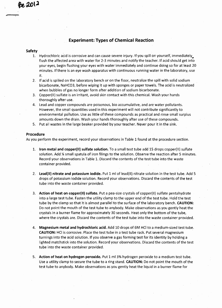Chemistry Lab Report Template New Chemistry Lab Report format Sample
