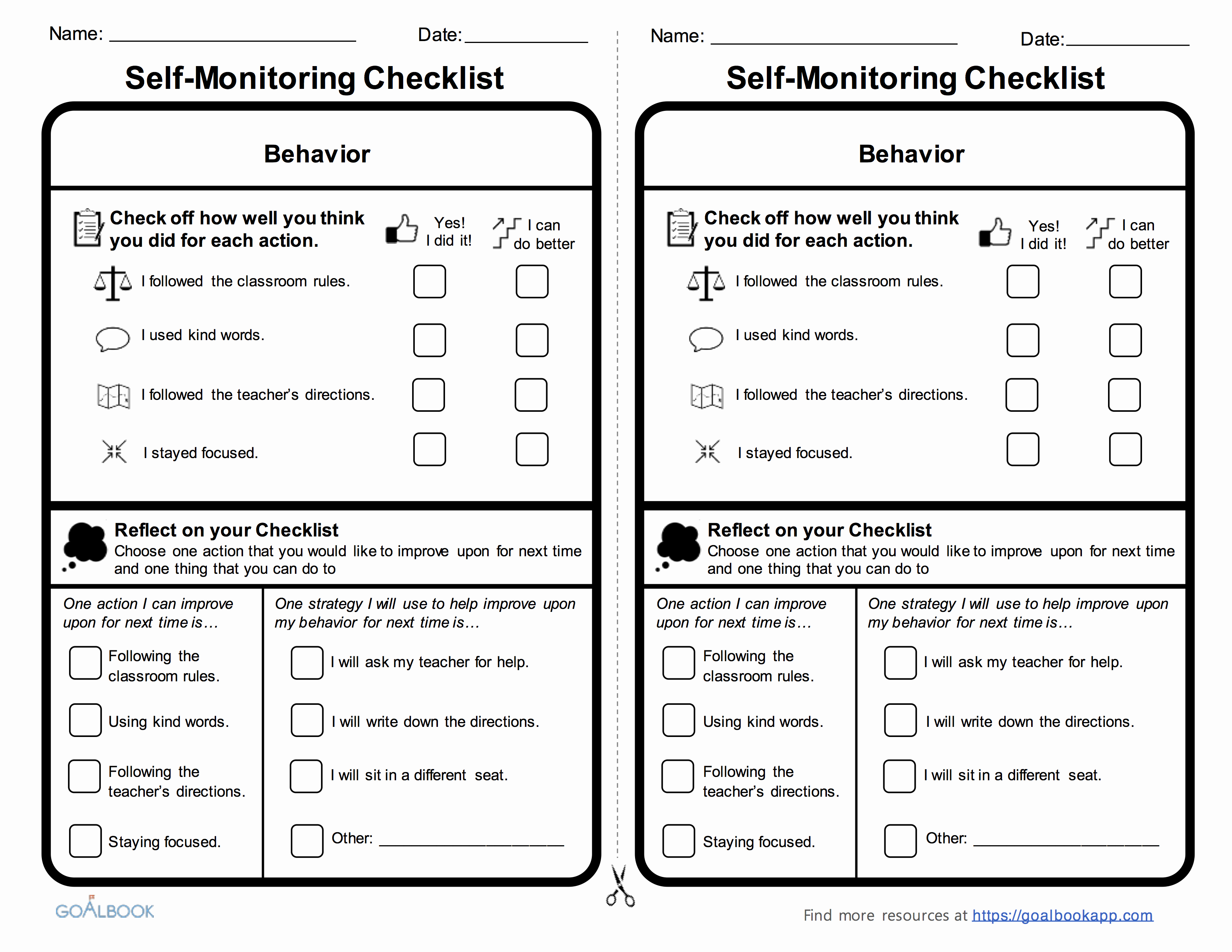 Child Behavior Checklist Pdf Unique Self Monitoring