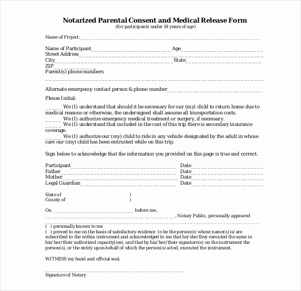 child medical consent form