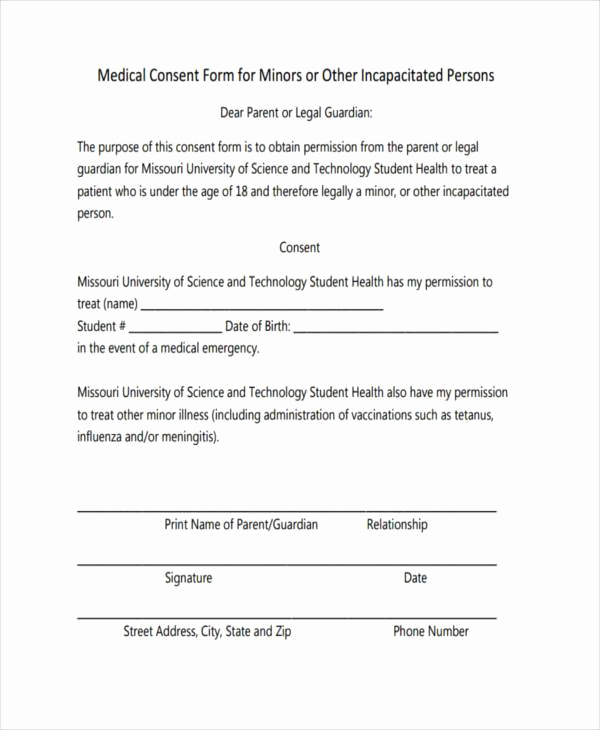 Child Medical Consent form Pdf Luxury Free Medical form