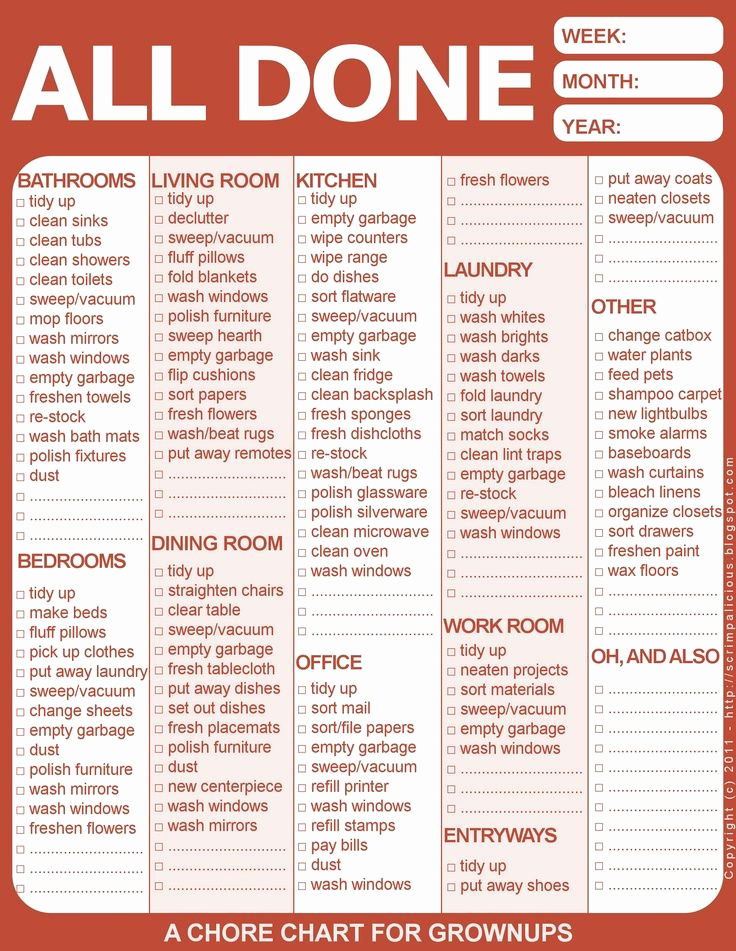 Chore List for Adults Best Of 84 Best Images About Chore Charts On Pinterest