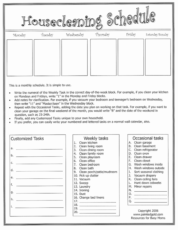 Chore List for Adults Luxury Free Printable Chore List Chart